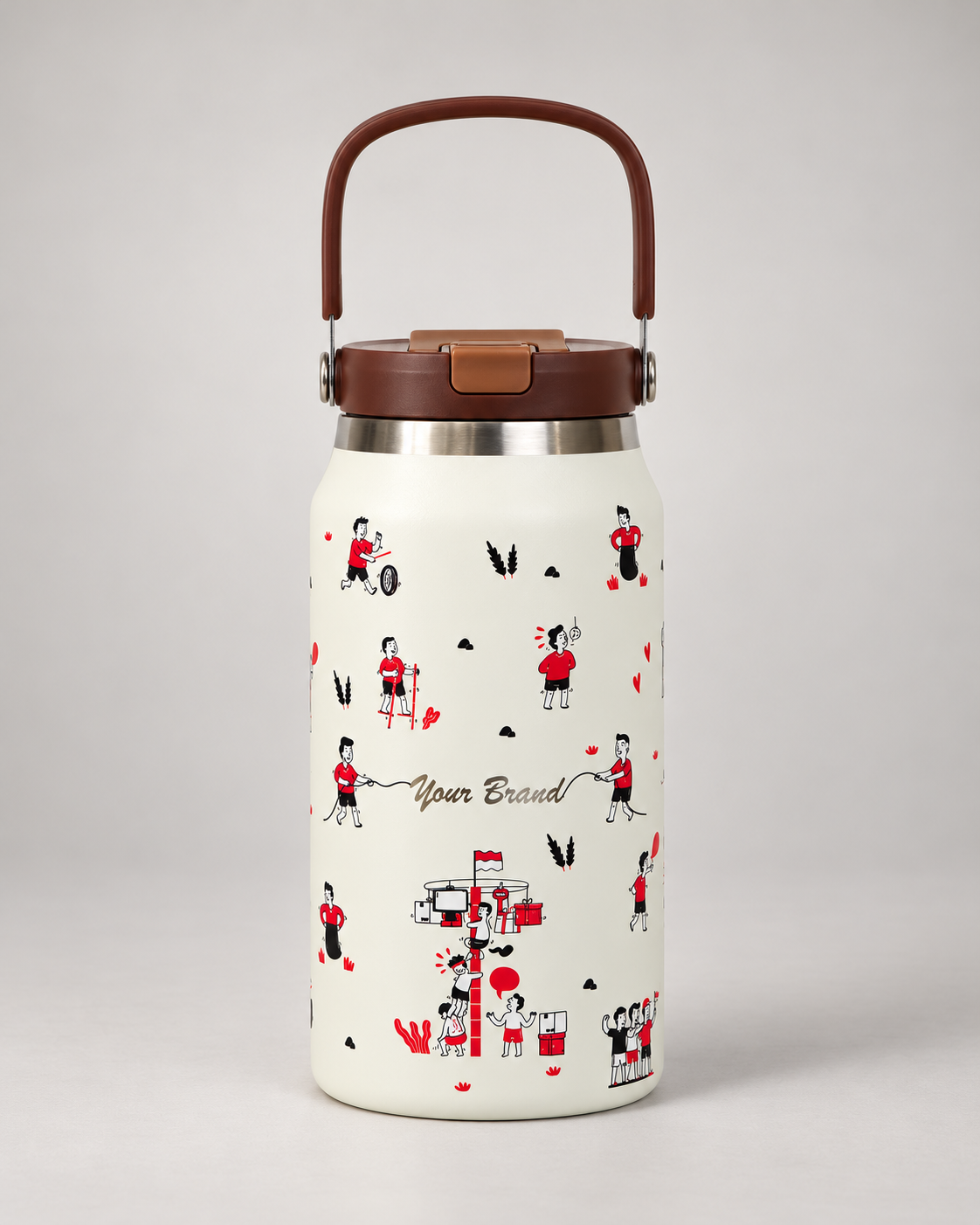 Contoh desain full UV print · Barrel: Desain yang bercerita.