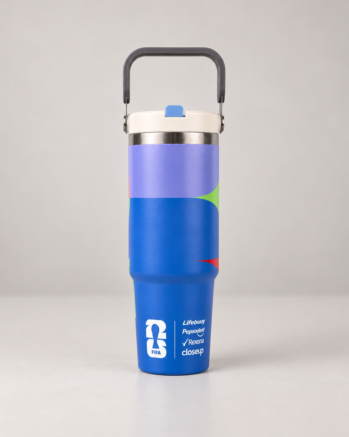Contoh full UV print · Desain biru